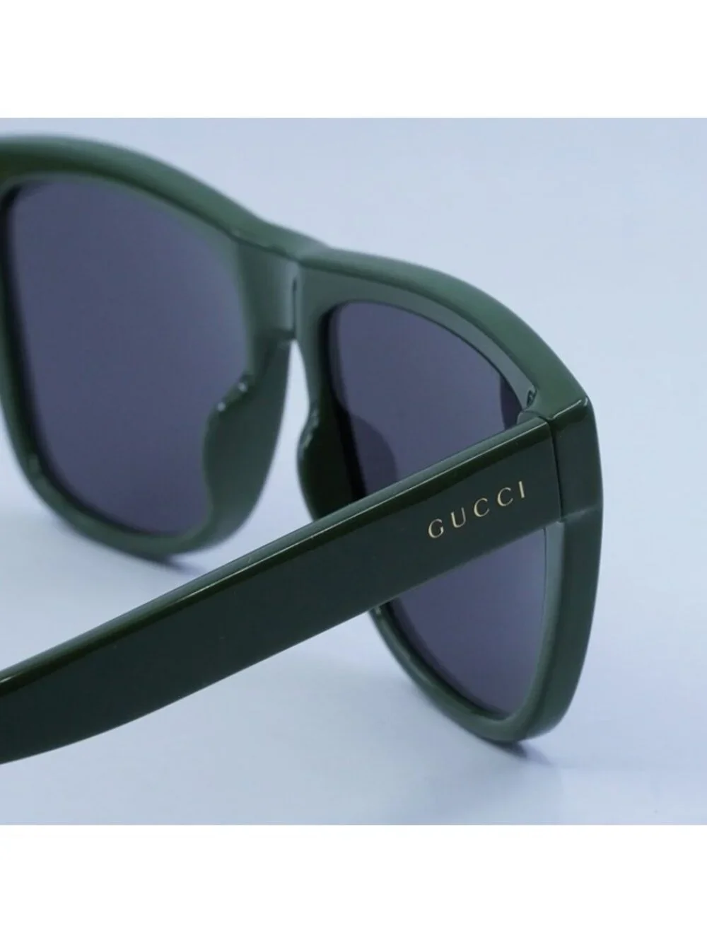Sunglasses Gucci GG1345S 007 Sunglasses Green Square Frame, Grey Lenses